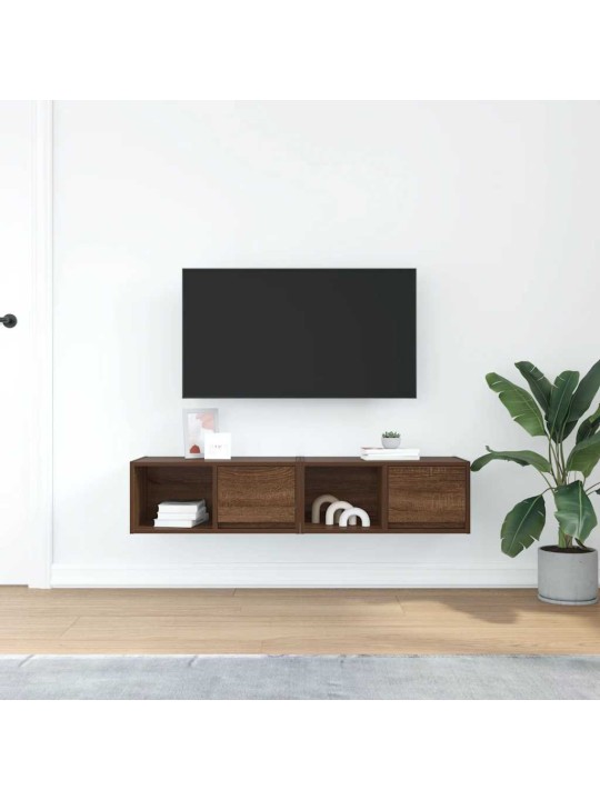 Tv skříňky 2 ks hnědý dub 60x31x25,5 cm dřevěná konstrukce
