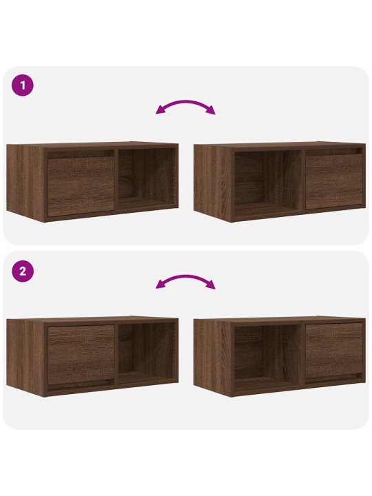 Tv skříňky 2 ks hnědý dub 60x31x25,5 cm dřevěná konstrukce