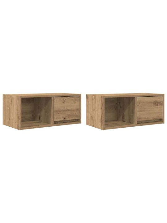 Tv skříňky 2 ks dub artisan 60x31x25,5 cm dřevěné konstrukce