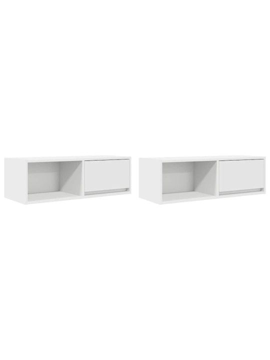 Tv skříňky 2 ks bílá 80x31x25,5 cm dřevěná konstrukce