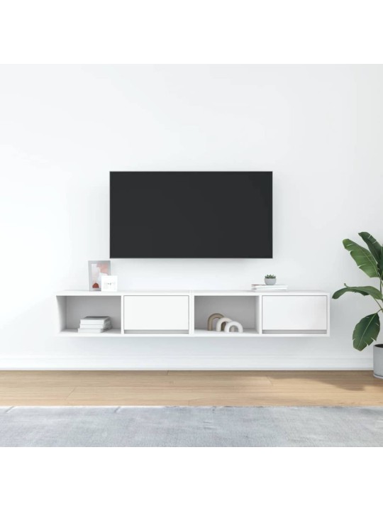 Tv skříňky 2 ks bílá 80x31x25,5 cm dřevěná konstrukce