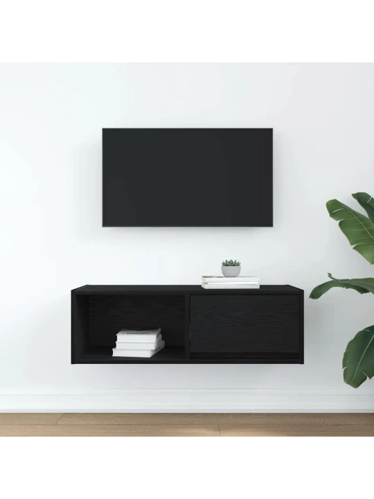 Tv skříňka černý dub 80x31x25,5 cm dřevěná konstrukce