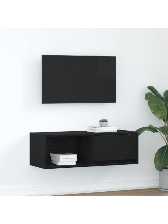 Tv skříňka černý dub 80x31x25,5 cm dřevěná konstrukce