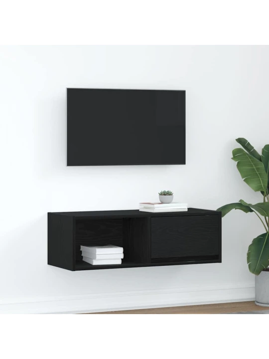 Tv skříňka černý dub 80x31x25,5 cm dřevěná konstrukce
