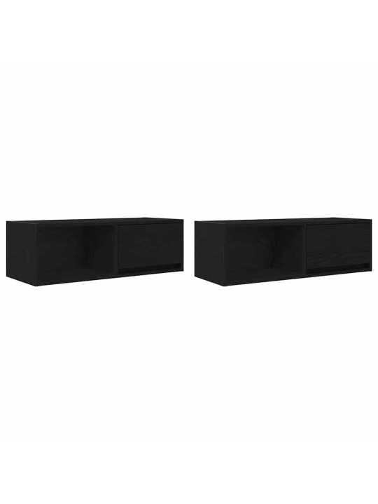 Tv skříňky 2 ks dub černý 80x31x25,5 cm dřevěné konstrukce