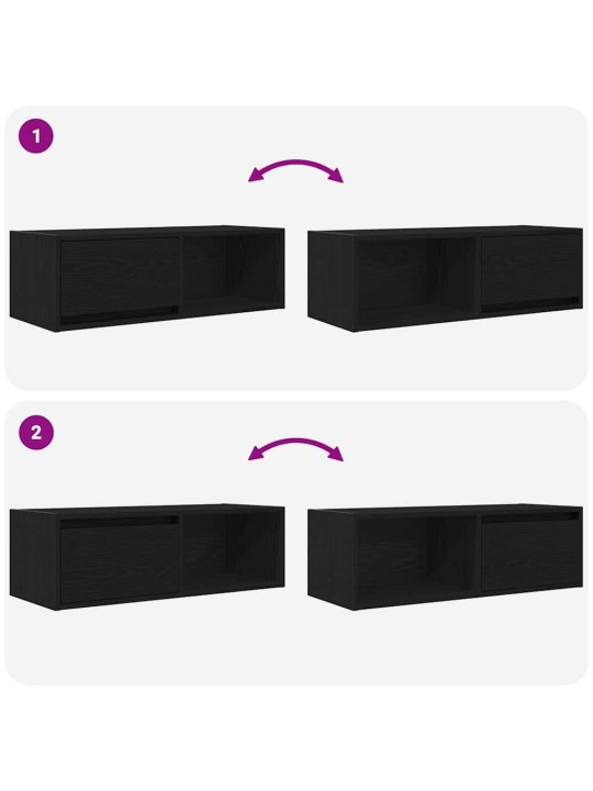 Tv skříňky 2 ks dub černý 80x31x25,5 cm dřevěné konstrukce