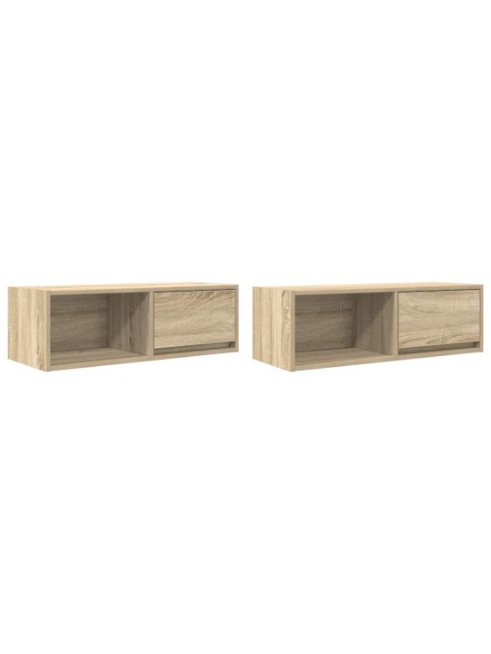 Tv skříňky 2 ks dub sonoma 80x31x25,5 cm dřevěné konstrukce