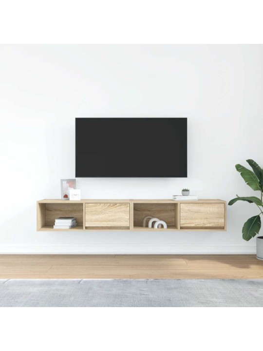 Tv skříňky 2 ks dub sonoma 80x31x25,5 cm dřevěné konstrukce
