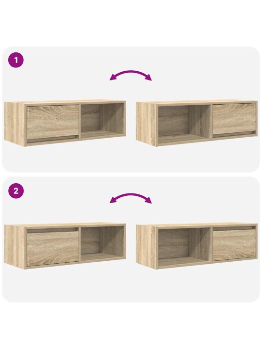 Tv skříňky 2 ks dub sonoma 80x31x25,5 cm dřevěné konstrukce
