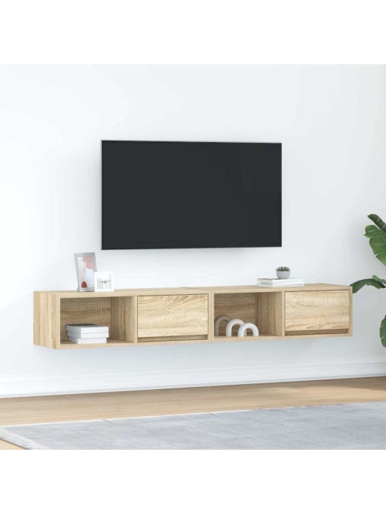 Tv skříňky 2 ks dub sonoma 80x31x25,5 cm dřevěné konstrukce