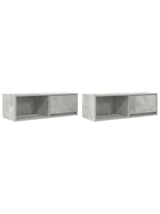 Tv skříňky 2 ks betonová šedá 80x31x25,5 cm dřevěná konstrukce