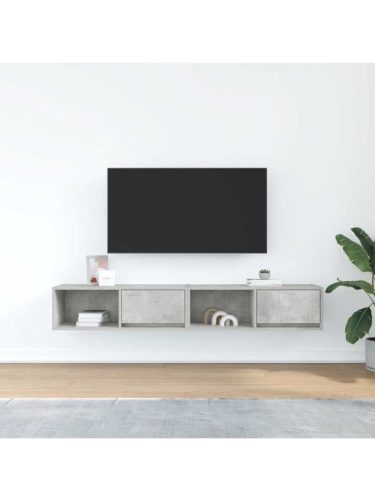 Tv skříňky 2 ks betonová šedá 80x31x25,5 cm dřevěná konstrukce