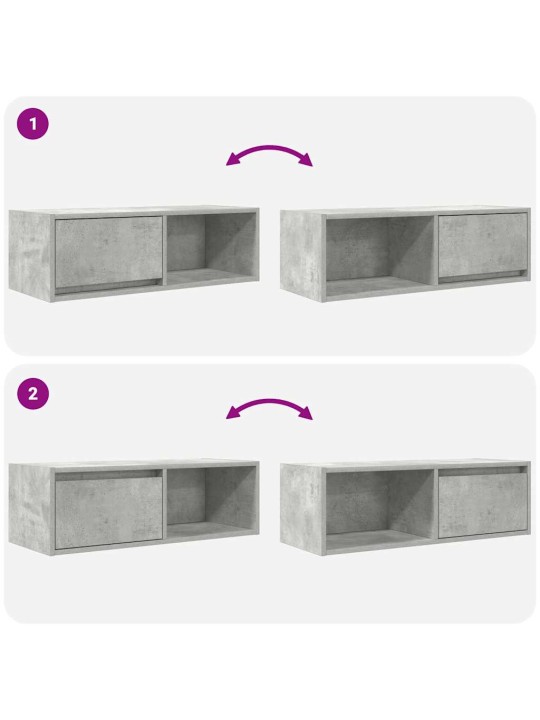 Tv skříňky 2 ks betonová šedá 80x31x25,5 cm dřevěná konstrukce