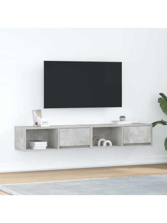 Tv skříňky 2 ks betonová šedá 80x31x25,5 cm dřevěná konstrukce