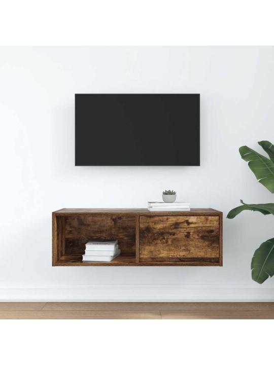 Tv skříňka kouřový 80x31x25,5 cm kompozitní dřevo