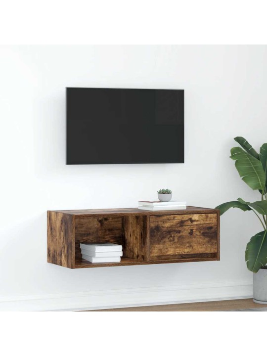 Tv skříňka kouřový 80x31x25,5 cm kompozitní dřevo