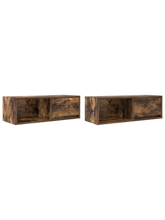 Tv skříňky 2 ks kouřový dub 80x31x25,5 cm dřevěné konstrukce