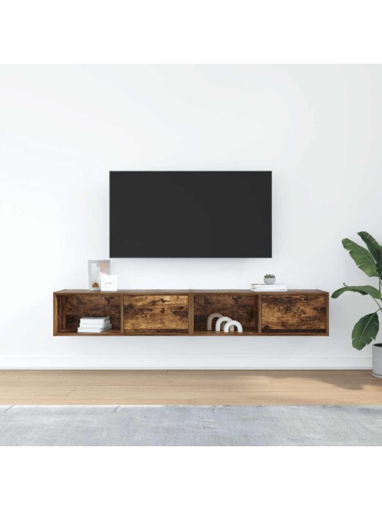 Tv skříňky 2 ks kouřový dub 80x31x25,5 cm dřevěné konstrukce