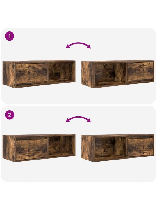 Tv skříňky 2 ks kouřový dub 80x31x25,5 cm dřevěné konstrukce