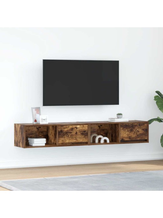 Tv skříňky 2 ks kouřový dub 80x31x25,5 cm dřevěné konstrukce