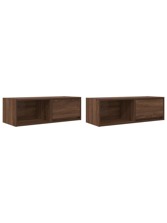 Tv skříňky 2 ks hnědý dub 80x31x25,5 cm dřevěná konstrukce