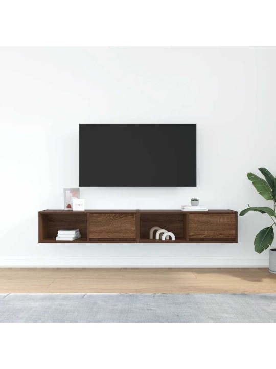 Tv skříňky 2 ks hnědý dub 80x31x25,5 cm dřevěná konstrukce