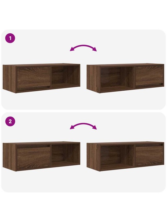 Tv skříňky 2 ks hnědý dub 80x31x25,5 cm dřevěná konstrukce