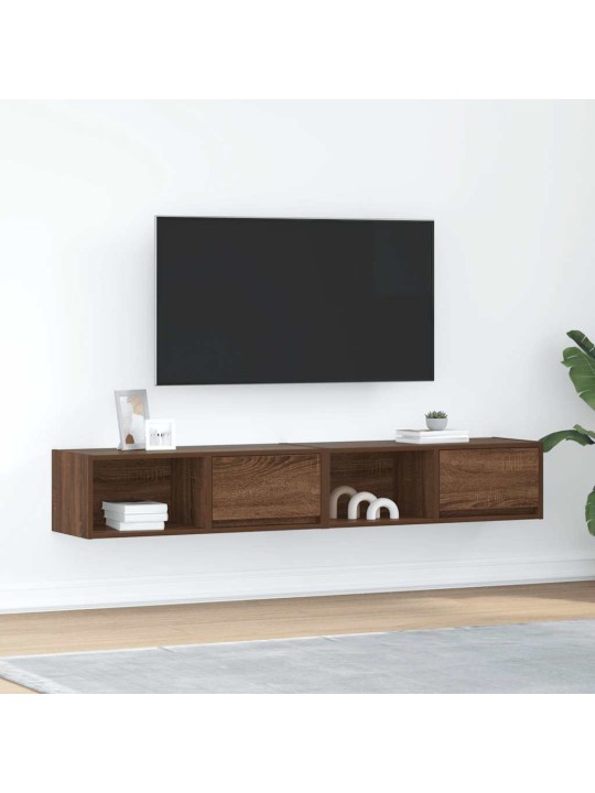 Tv skříňky 2 ks hnědý dub 80x31x25,5 cm dřevěná konstrukce