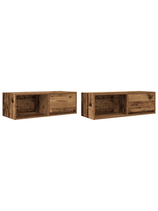 Tv skříňky 2 ks staré dřevo 80x31x25,5 cm dřevěné konstrukce