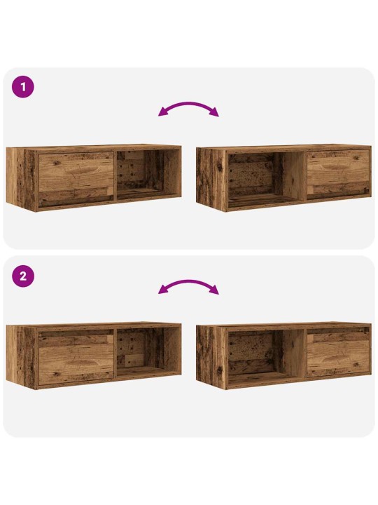 Tv skříňky 2 ks staré dřevo 80x31x25,5 cm dřevěné konstrukce