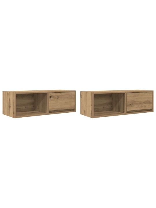 Tv skříňky 2 ks dub artisan 80x31x25,5 cm dřevěné konstrukce