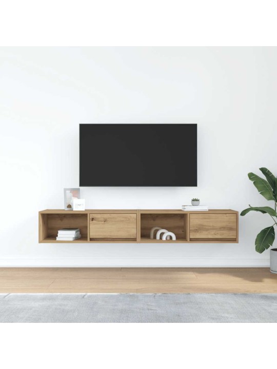Tv skříňky 2 ks dub artisan 80x31x25,5 cm dřevěné konstrukce