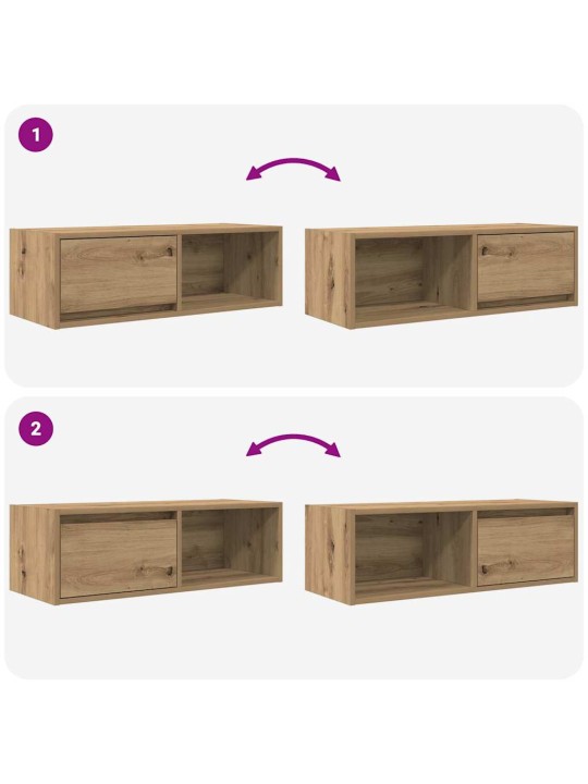 Tv skříňky 2 ks dub artisan 80x31x25,5 cm dřevěné konstrukce