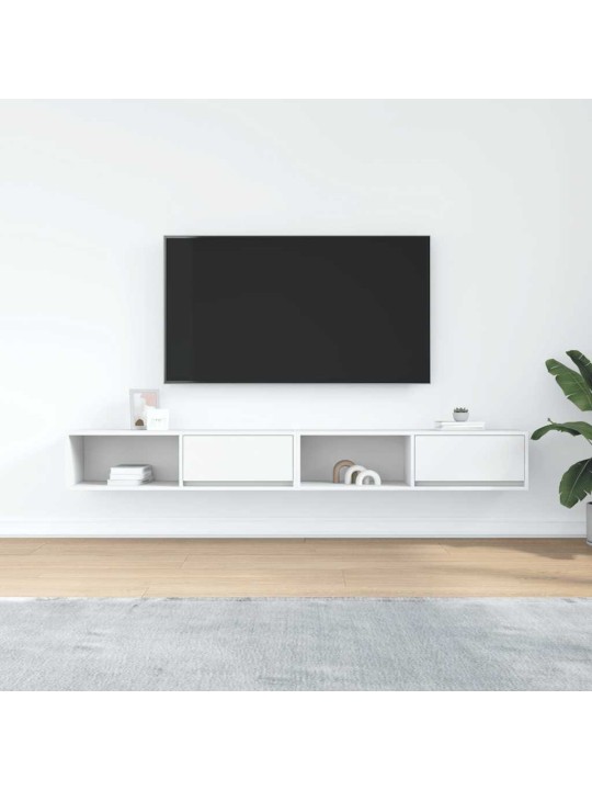 Tv skříňky 2 ks bílá 100x31x25,5 cm dřevěná konstrukce