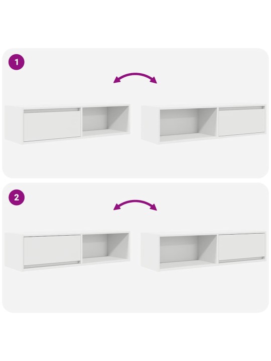 Tv skříňky 2 ks bílá 100x31x25,5 cm dřevěná konstrukce