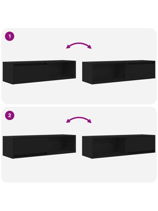 Tv skříňka černý dub 100x31x25,5 cm dřevěná konstrukce