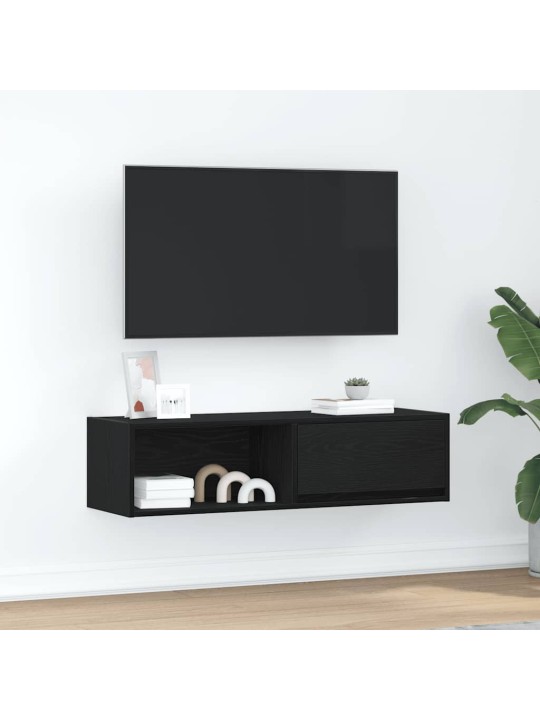 Tv skříňka černý dub 100x31x25,5 cm dřevěná konstrukce