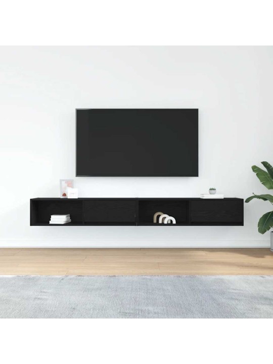 Tv skříňky 2 ks dub černý 100x31x25,5 cm dřevěné konstrukce