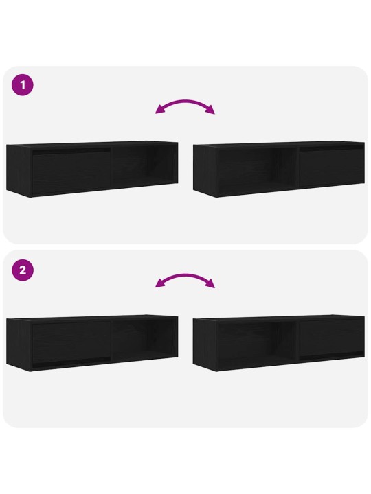 Tv skříňky 2 ks dub černý 100x31x25,5 cm dřevěné konstrukce