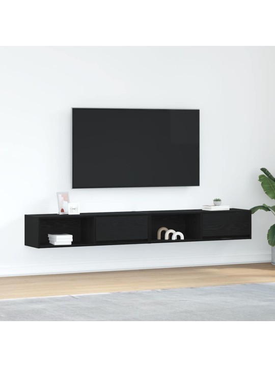Tv skříňky 2 ks dub černý 100x31x25,5 cm dřevěné konstrukce