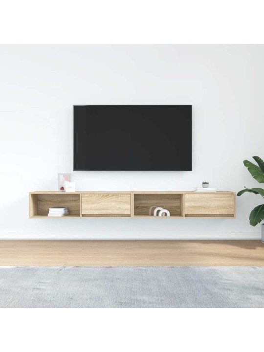 Tv skříňky 2 ks dub sonoma 100x31x25,5 cm dřevěné konstrukce
