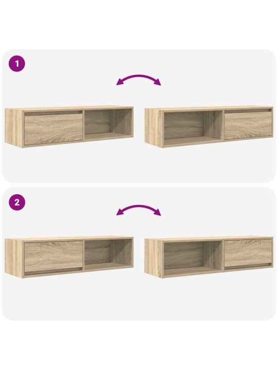 Tv skříňky 2 ks dub sonoma 100x31x25,5 cm dřevěné konstrukce