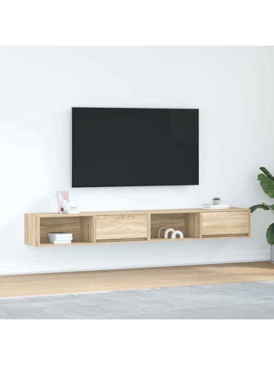 Tv skříňky 2 ks dub sonoma 100x31x25,5 cm dřevěné konstrukce