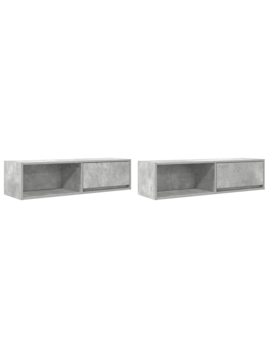 Tv skříňky 2 ks betonová šedá 100x31x25,5 cm dřevěná konstrukce