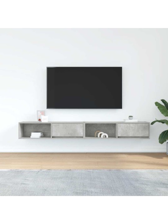Tv skříňky 2 ks betonová šedá 100x31x25,5 cm dřevěná konstrukce
