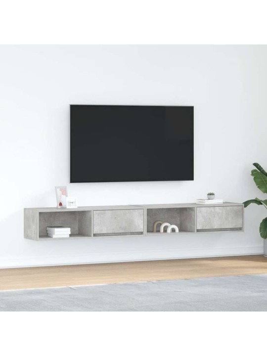 Tv skříňky 2 ks betonová šedá 100x31x25,5 cm dřevěná konstrukce