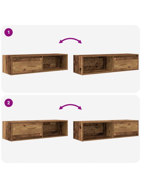 Tv skříňky 2 ks staré dřevo 100x31x25,5 cm dřevěné konstrukce