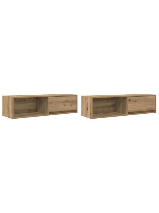 Tv skříňky 2 ks dub artisan 100x31x25,5 cm dřevěné konstrukce