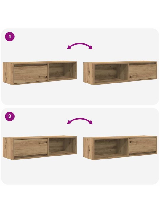 Tv skříňky 2 ks dub artisan 100x31x25,5 cm dřevěné konstrukce