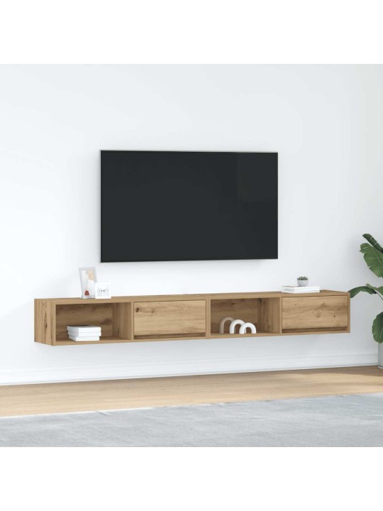 Tv skříňky 2 ks dub artisan 100x31x25,5 cm dřevěné konstrukce